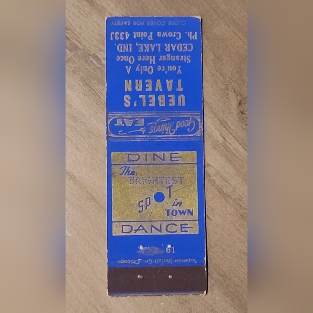 Dine Dance The Brightest Spot In Town Good Things To EAT Vtg Matchbook Cover